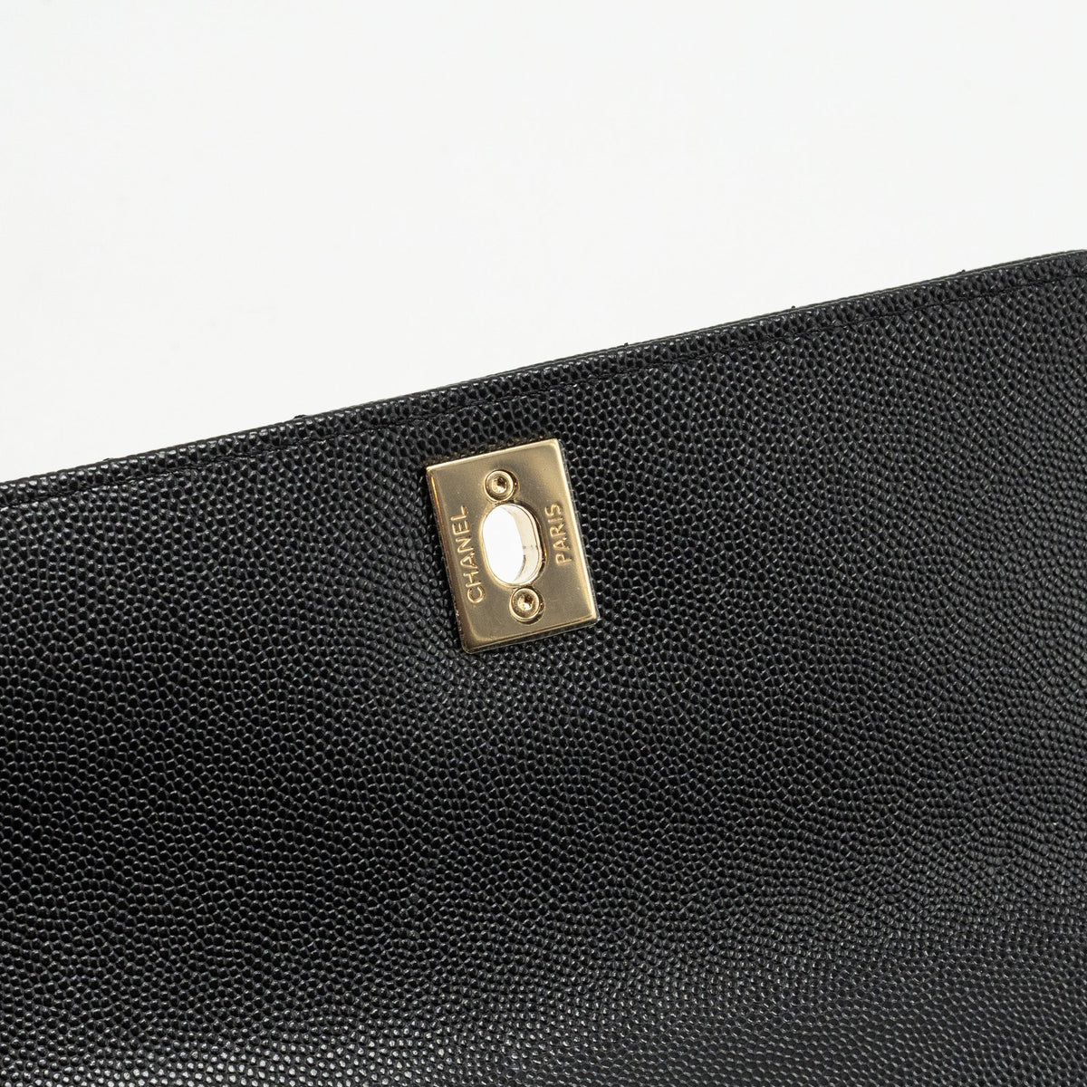 CHANEL SMALL COCO HANDLE CHEVRON CAVIAR BLACK LGHW