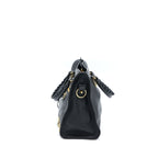 BALENCIAGA EDGE CITY BAG GOATSKIN BLACK GHW