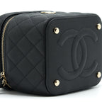 CHANEL 22S TOP HANDLE VANITY CAVIAR BLACK LGHW(MICROCHIP)