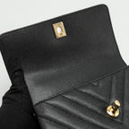 CHANEL SMALL COCO HANDLE CHEVRON CAVIAR BLACK LGHW