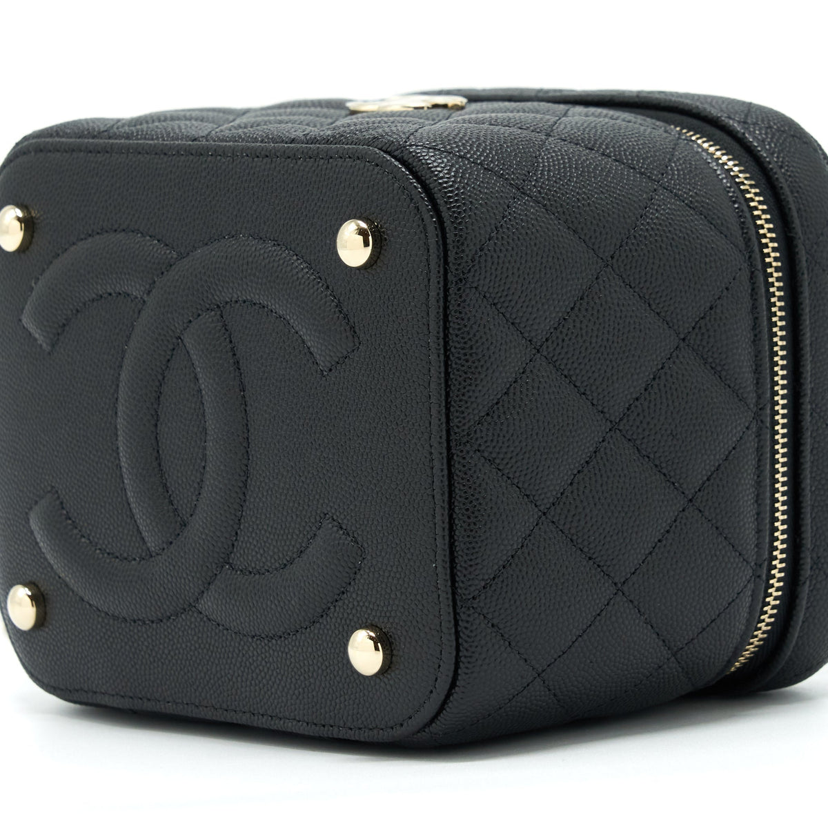 CHANEL 22S TOP HANDLE VANITY CAVIAR BLACK LGHW(MICROCHIP)