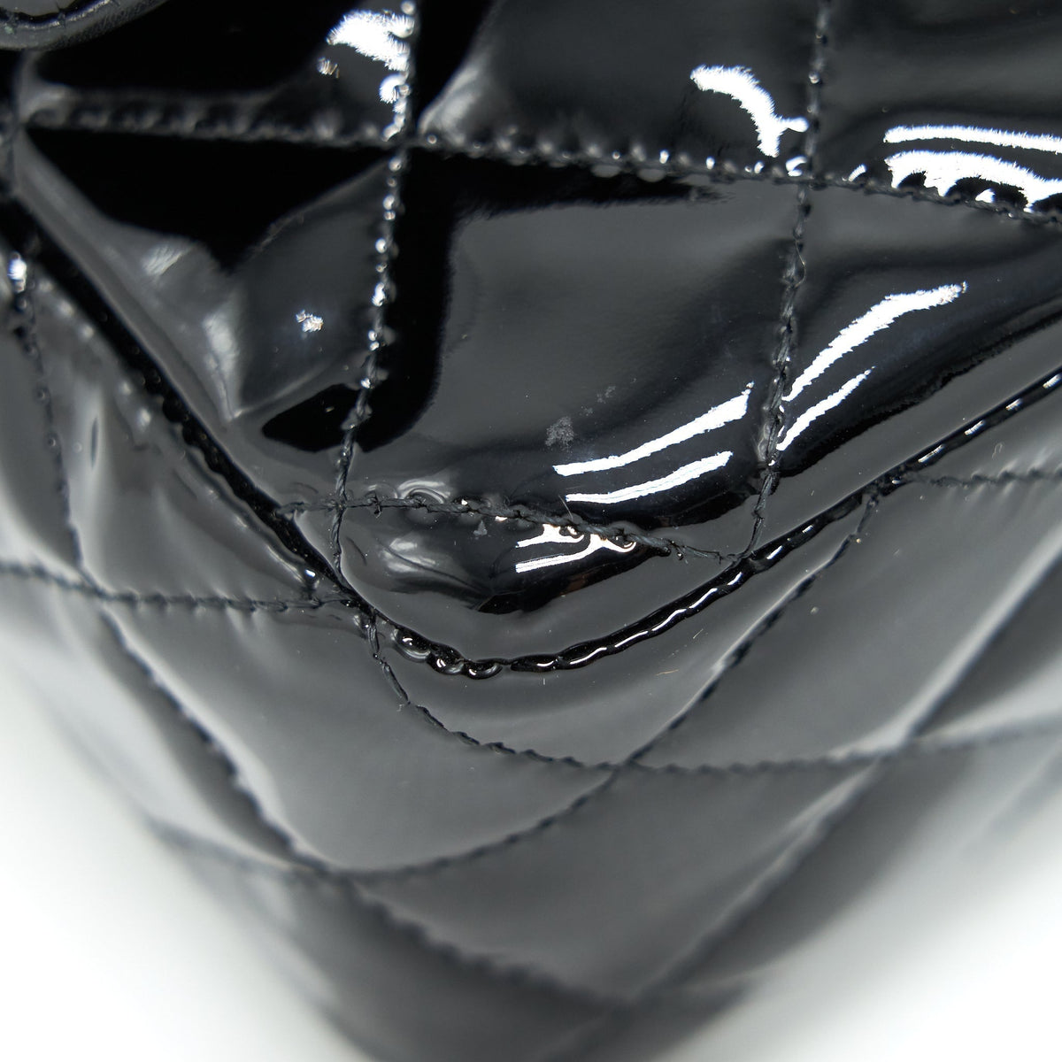 CHANEL MINI RECTANGULAR FLAP BAG PATENT LEATHER BLACK SHW
