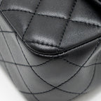 CHANEL PEARL CRUSH MINI RECTANGULAR LAMBSKIN BLACK LGHW (MICROCHIP)