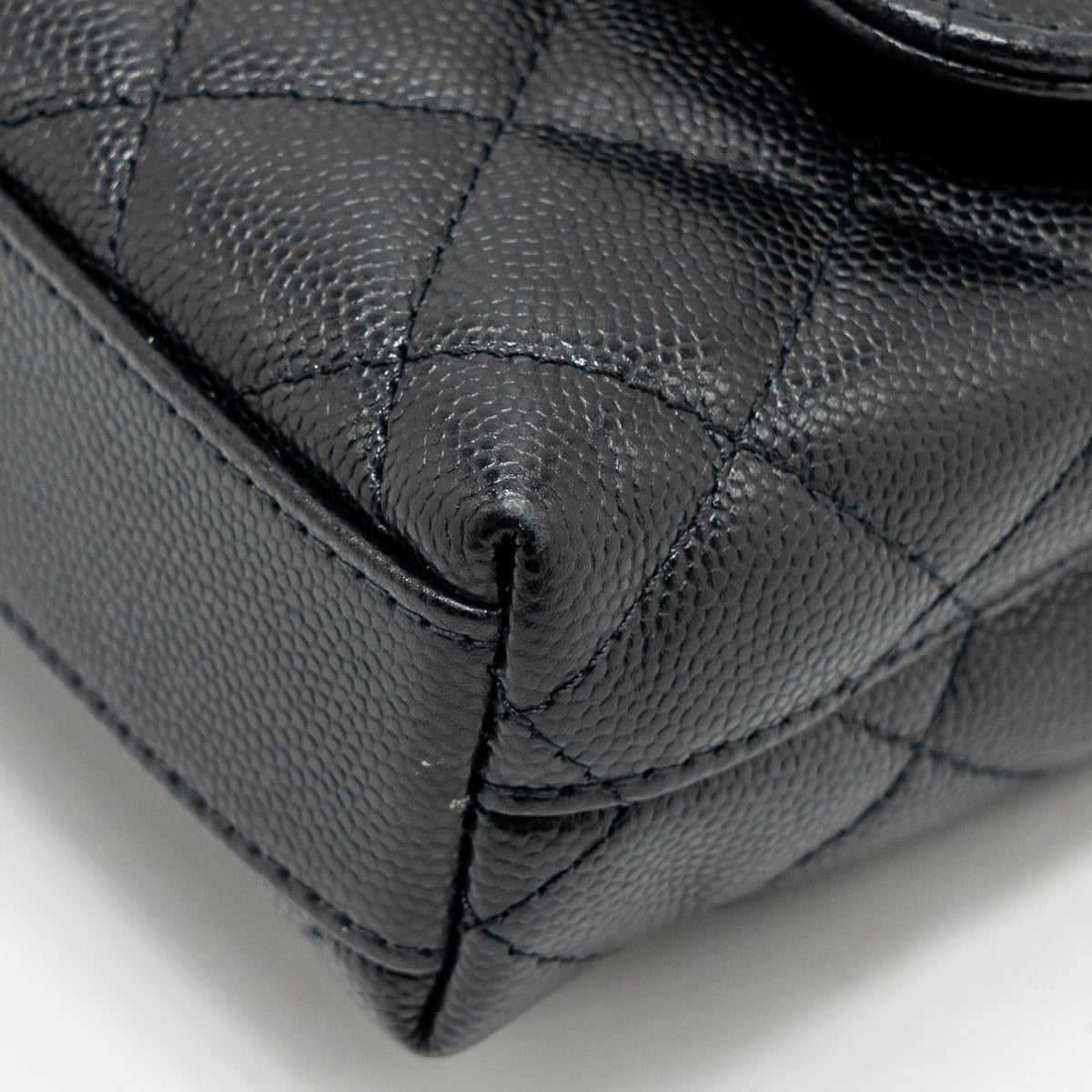 CHANEL COCO HANDLE CLUTCH WITH CHAIN CAVIAR BLACK LGHW (MICROCHIP)