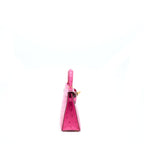 Hermes Mini Kelly Sellier Special Order Ostrich 5J Fuchsia Pink/Purple GHW