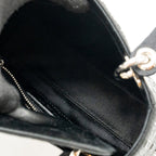 DIOR MINI LADY DIOR SATIN WITH CRYSTAL BLACK SHW