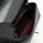 CHANEL SMALL COCO HANDLE CHEVRON CAVIAR BLACK LGHW