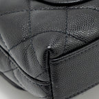 CHANEL COCO HANDLE CLUTCH WITH CHAIN CAVIAR BLACK LGHW (MICROCHIP)