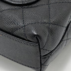 CHANEL COCO HANDLE CLUTCH WITH CHAIN CAVIAR BLACK LGHW (MICROCHIP)
