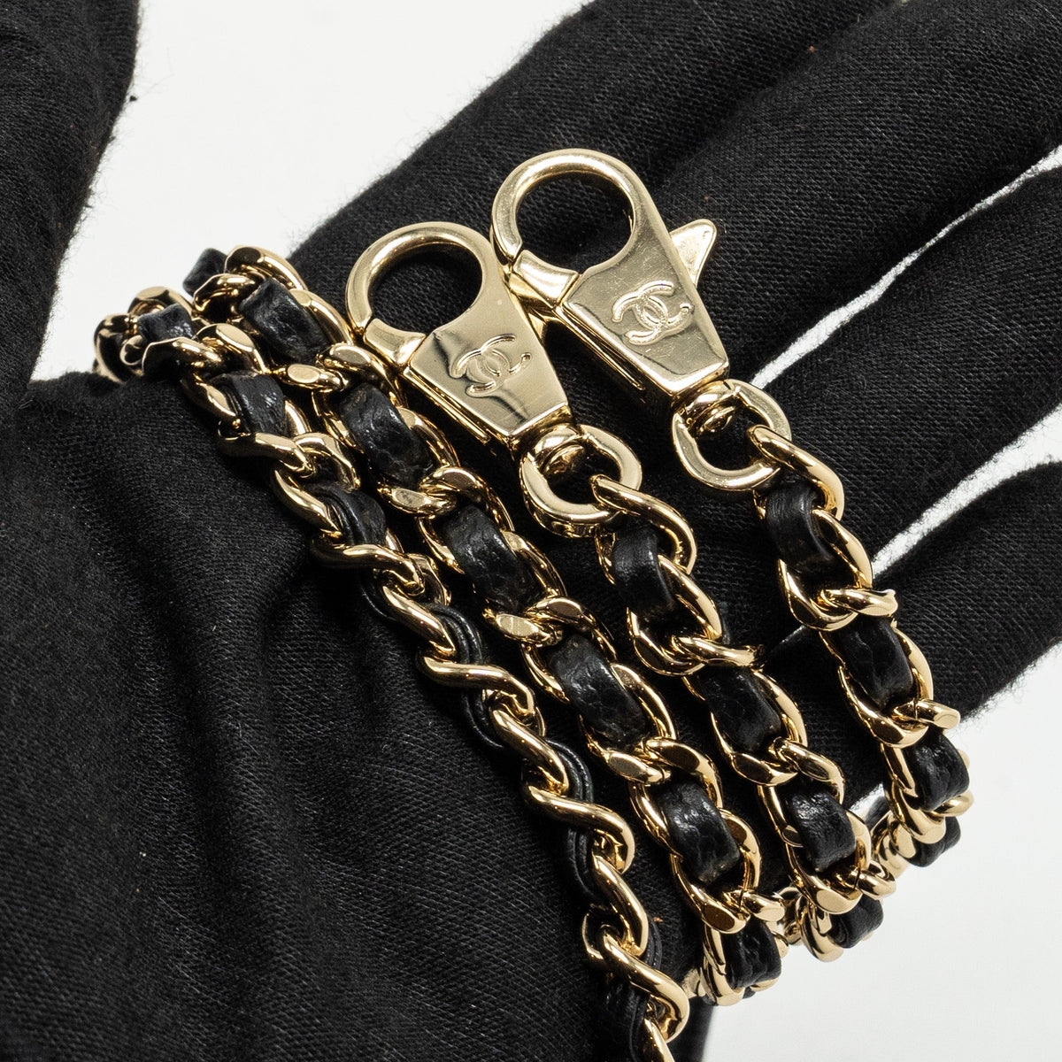 CHANEL SMALL COCO HANDLE CHEVRON CAVIAR BLACK LGHW