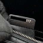 DIOR MINI LADY DIOR SATIN WITH CRYSTAL BLACK SHW