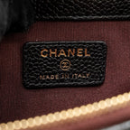 CHANEL CLASSIC ZIPPED POUCH CAVIAR BLACK LGHW