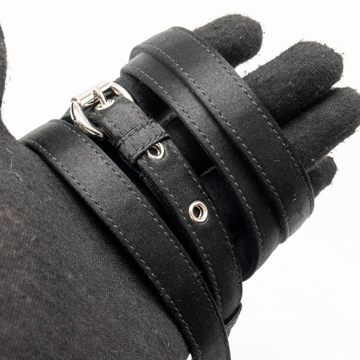 DIOR MINI LADY DIOR SATIN WITH CRYSTAL BLACK SHW