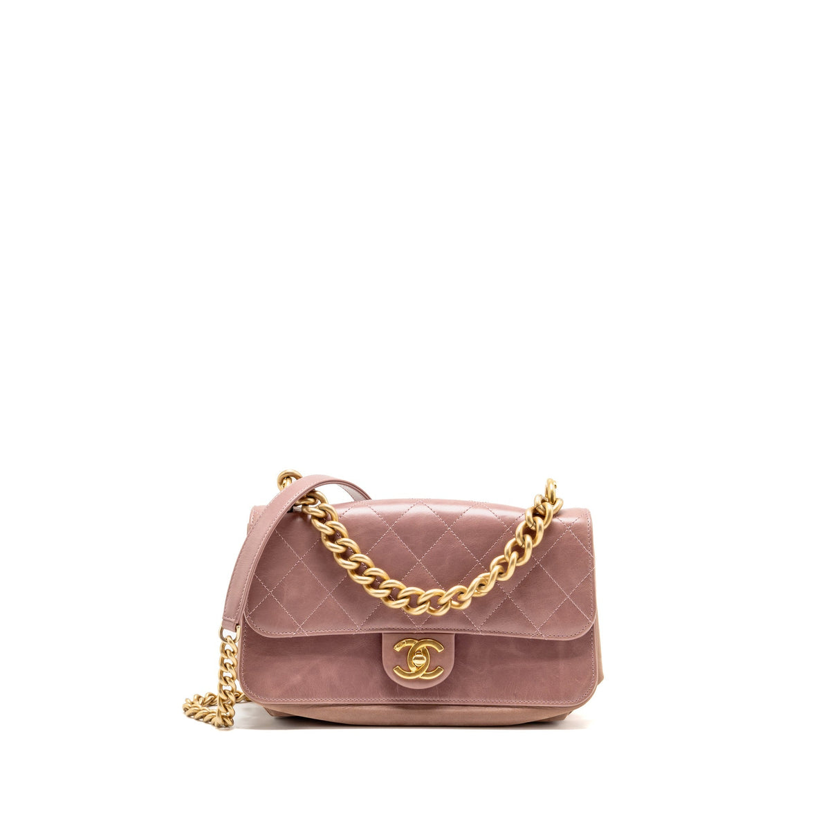 Chanel Paris cosmopolite flap bag aged calfskin dusty pink GHW