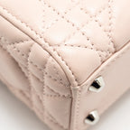 DIOR MINI LADY DIOR CRYSTAL STRAP LIMITED EDITION LAMBSKIN LIGHT PINK SHW