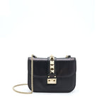 VALENTINO SMALL ROCKSTUD CROSSBODY BAG WITH CHAIN BLACK LGHW