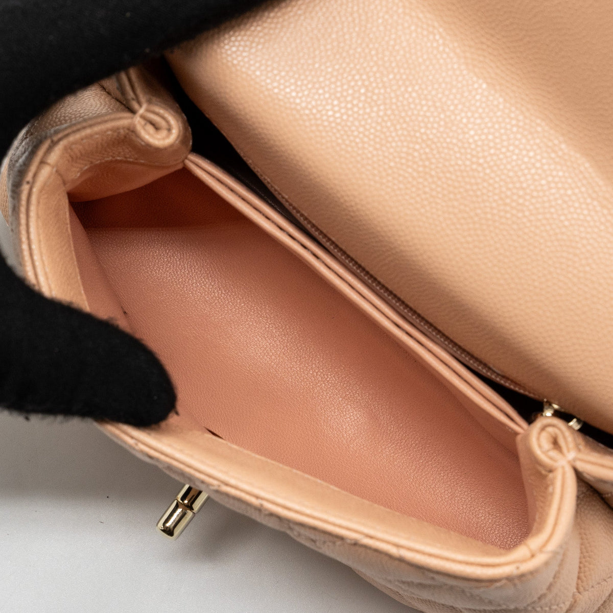 CHANEL MINI COCO HANDLE CAVIAR BEIGE LGHW