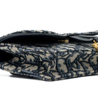 DIOR SADDLE BELT POUCH OBLIQUE JACQUARD BLUE GHW