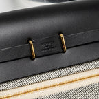 HERMES HERBAG MINI CANVAS / HUNTER LEATHER BLACK / ECRU GHW