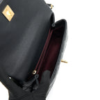 CHANEL MINI COCO HANDLE FLAP CAVIAR IN BLACK GHW