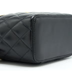 CHANEL 22S LETTER TOP HANDLE LONG VANITY WITH CHAIN LAMBSKIN BLACK GHW
