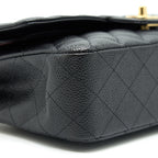 CHANEL MEDIUM CLASSIC DOUBLE FLAP CAVIAR IN BLACK GHW