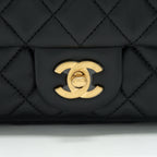 CHANEL PEARL CRUSHED MINI RECTANGULAR FLAP IN BLACK