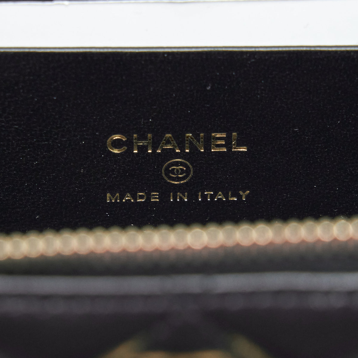 CHANEL 22S LETTER TOP HANDLE LONG VANITY WITH CHAIN LAMBSKIN BLACK GHW