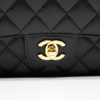 CHANEL MEDIUM CLASSIC DOUBLE FLAP CAVIAR IN BLACK GHW
