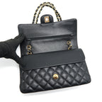CHANEL MEDIUM CLASSIC DOUBLE FLAP CAVIAR IN BLACK GHW