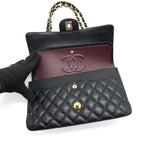 CHANEL MEDIUM CLASSIC DOUBLE FLAP CAVIAR IN BLACK GHW