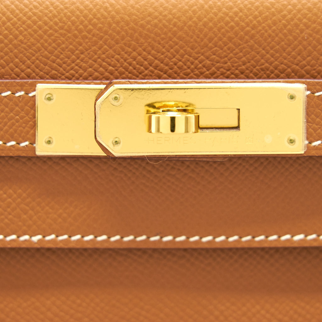 HERMES KELLY28 SELLIER EPSOM GOLD WITH GHW