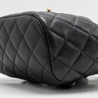 CHANEL QUILTED MINI BACKPACK CAVIAR BLACK LGHW (MICROCHIP)
