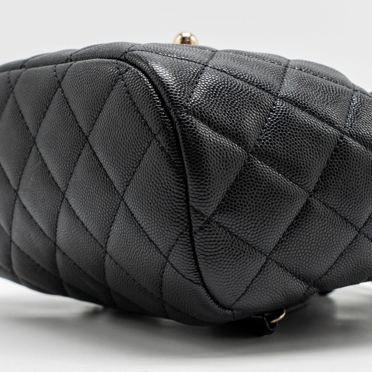 CHANEL QUILTED MINI BACKPACK CAVIAR BLACK LGHW (MICROCHIP)