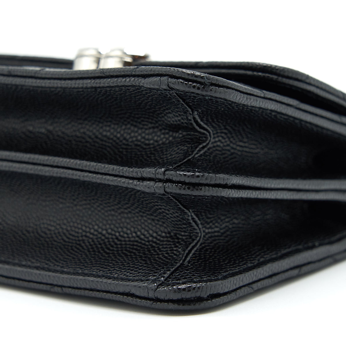 CHANEL 22S GIANT CHAIN TOP HANDLE MINI FLAP BAG CAVIAR BLACK SHW