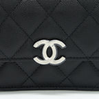 CHANEL 22S GIANT CHAIN TOP HANDLE MINI FLAP BAG CAVIAR BLACK SHW