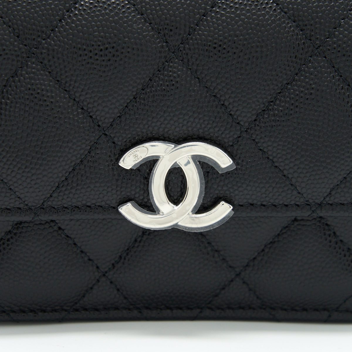 CHANEL 22S GIANT CHAIN TOP HANDLE MINI FLAP BAG CAVIAR BLACK SHW