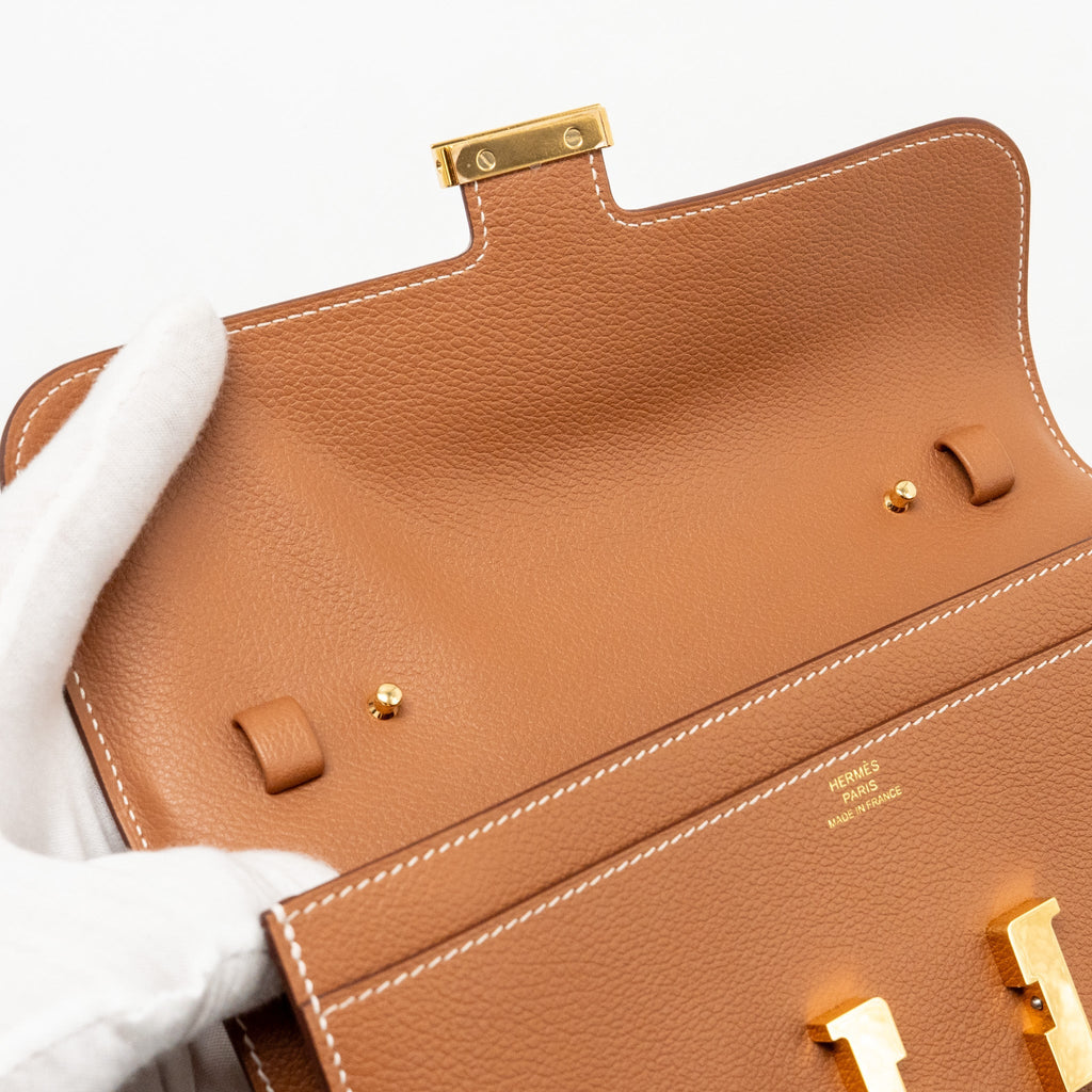 Hermes Constance to Go Evercolor Gold GHW