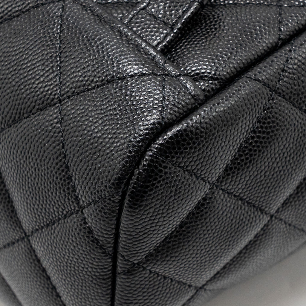 CHANEL QUILTED MINI BACKPACK CAVIAR BLACK LGHW (MICROCHIP)
