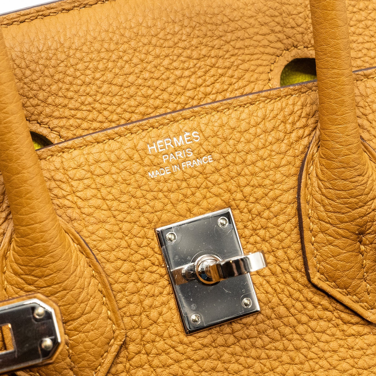 Hermes Birkin 25 Togo Caramel/Lime SHW