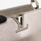 LOUIS VUITTON CAPUCINES BB TAURILLON METALLIC LILAC/DARK SILVER/GOLD SHW