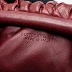 BOTTEGA VENETA MINI POUCH LAMBSKIN DARK RED GHW