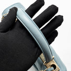 CHANEL TOP HANDLE TRENDY CC FLAP BAG CHEVRON LAMBSKIN BLUE LGHW