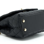 CHANEL MINI COCO HANDLE CAVIAR BLACK LGHW (MICROCHIP)