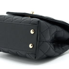 CHANEL MINI COCO HANDLE CAVIAR BLACK LGHW (MICROCHIP)
