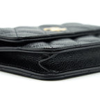 CHANEL 21A FLAP CARD HOLDER WITH CHAIN BLACK GHW