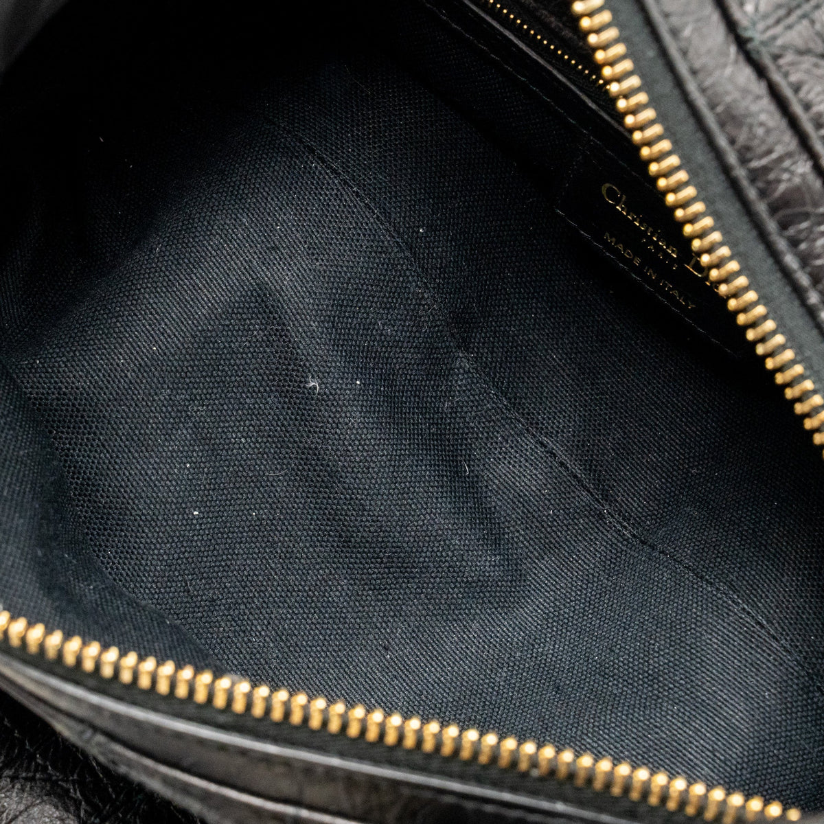 Dior Medium D-Journey Bag Crinkled calfskin Black GHW