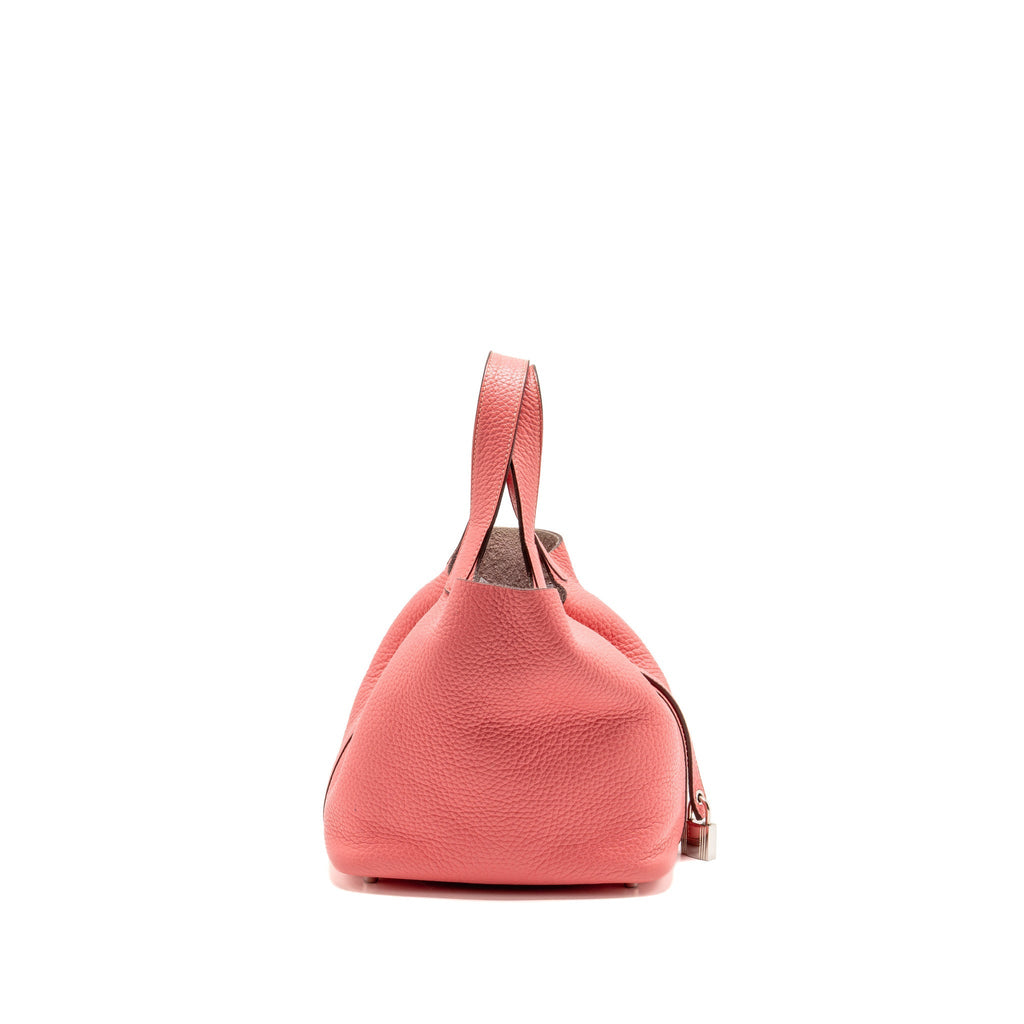 Hermes Picotin 18 Lock Bag Clemence Rose Azalee SHW
