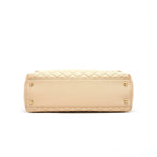 CHANEL CAVIER LARGE COCO HANDLE FLAP BAG BEIGE GHW