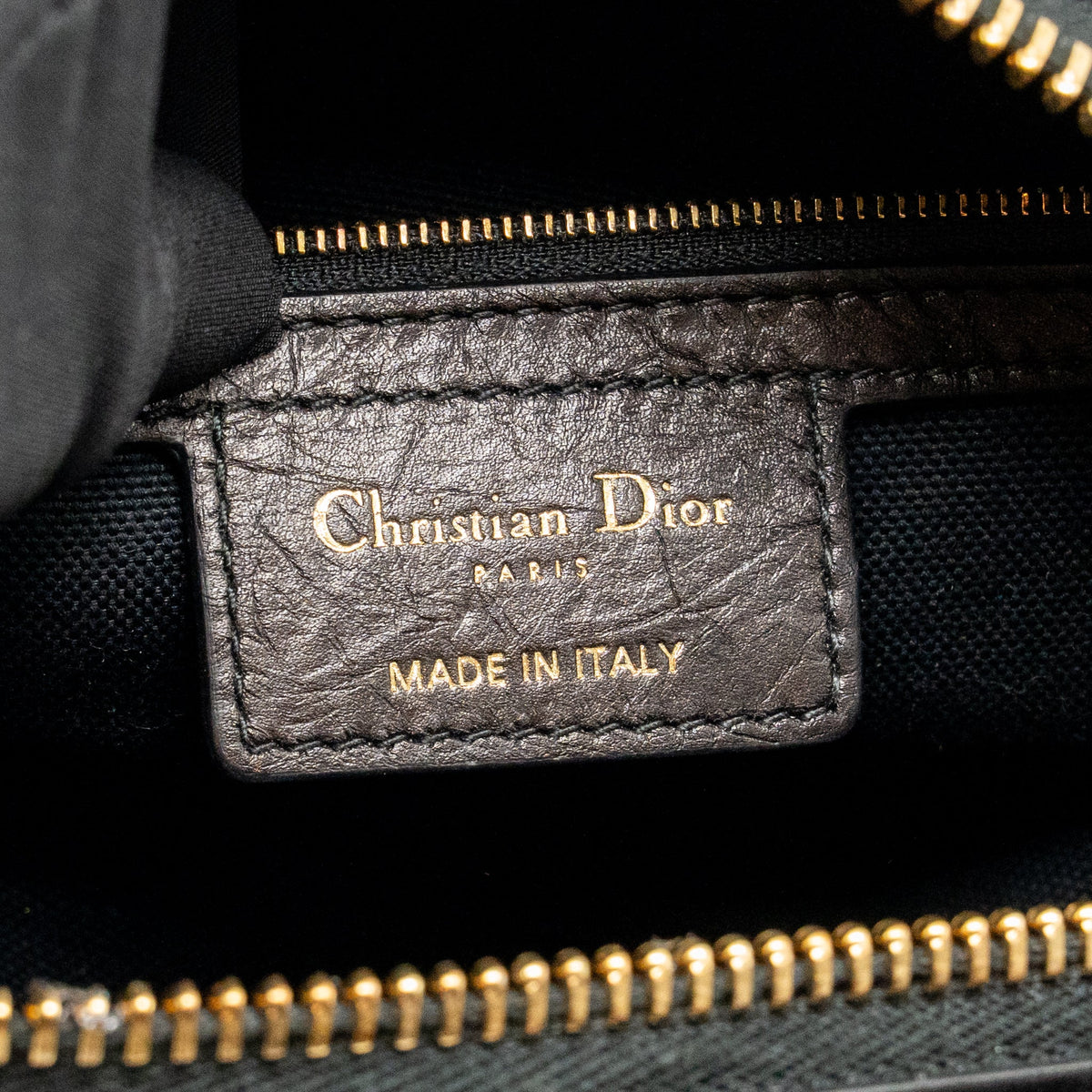 Dior Medium D-Journey Bag Crinkled calfskin Black GHW